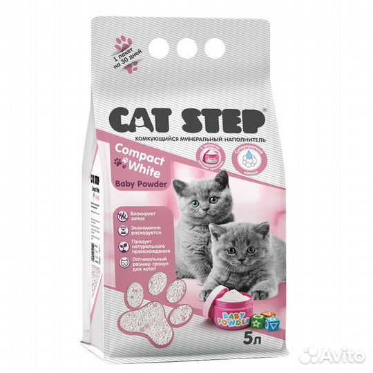 Cat Step комкующийся минеральный наполнитель 