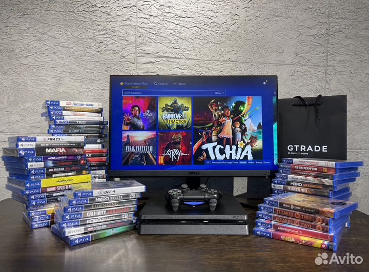 Sony Playstation 4 Slim + 500 игр