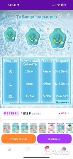 Круг для плавания