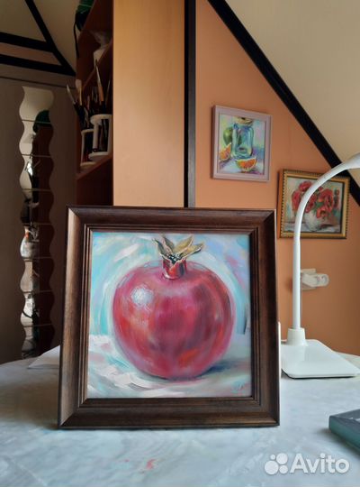 Живопись маслом,этюд Гранат,холст 20х20,без рамы