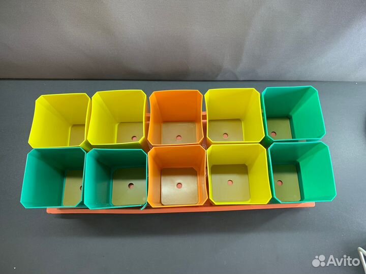 Пеликан набор горшков для рассады с поддоном микс