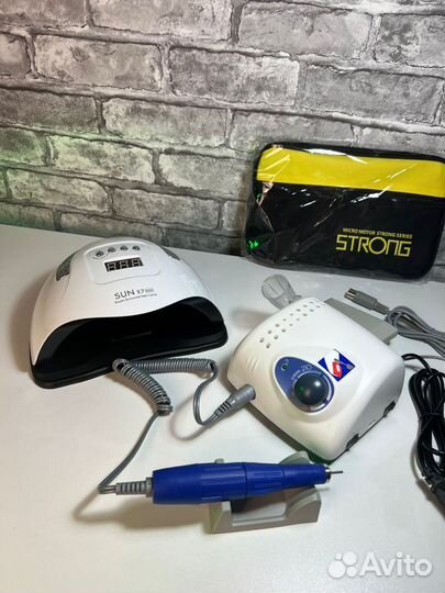 Аппарат для маникюра strong и лампа sunx7