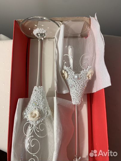 Фужеры СССР свадебные, 2 шт