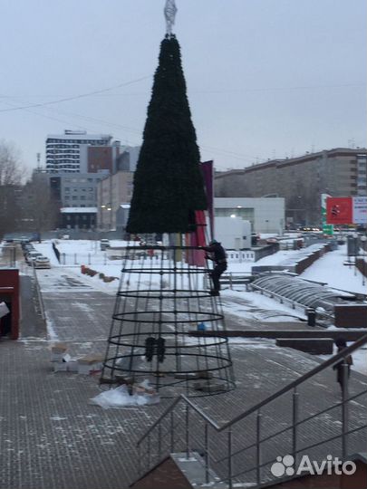 Гирлянды монтаж оформление домов Новогодних ёлок