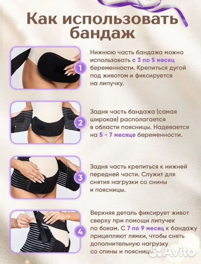 Бандаж для беременных до и послеродовой 4 в 1