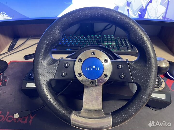 Игровой руль oklick w-3 sportline