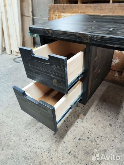 Компьютерный стол лофт из массива