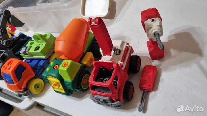 Машинки конструкторы с шуроповертом + слоник