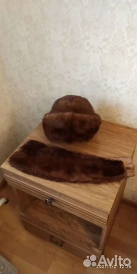 Норковая шапка и воротник