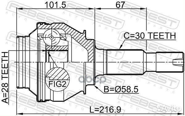 Шрус внешний задний toyota crown/majesta GRS18#
