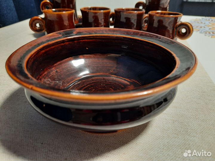 Кофейный глиняный сервиз