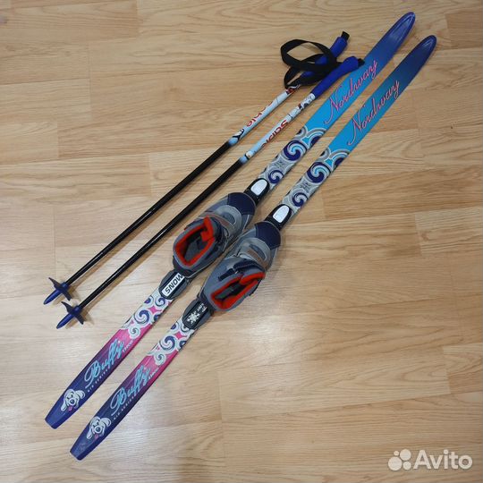 Беговые лыжи 120см, размер 32, комплект