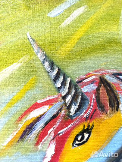 Картина единорог в детскую маслом