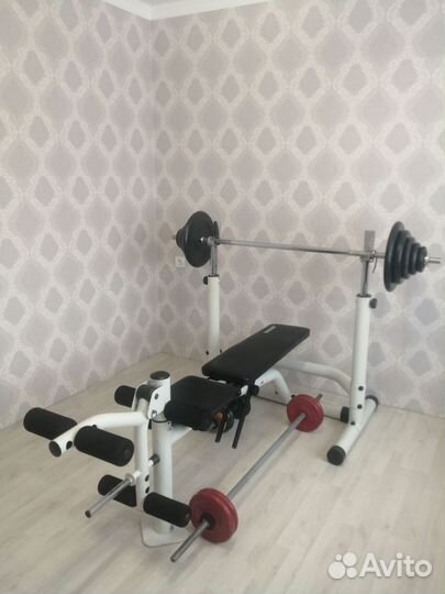 Стойка для штанги, тренажёр жим лежа сидя для ног