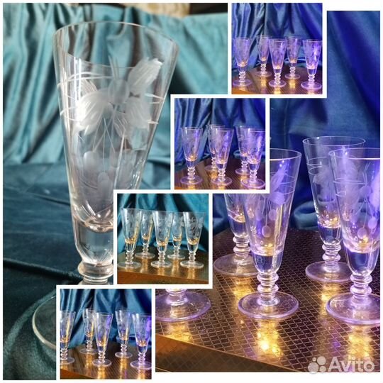 Винтаж тонкое стекло/хрусталь