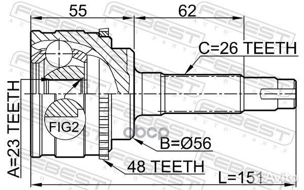 ШРУС 0110-037A48 0110-037A48 Febest