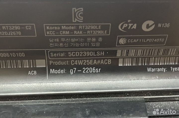 HP g7-2000 в разбор