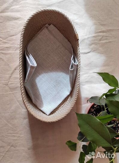 Корзина из джута, хлебница, органайзер,подарок