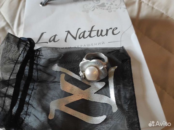 Кольцо с жемчугом Франция р.18