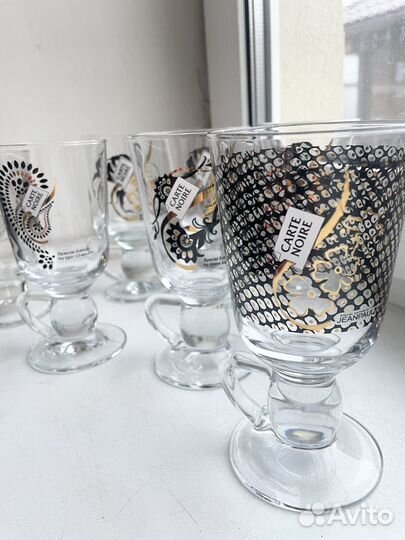 Бокалы с ручкой стеклянные