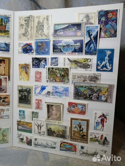 Набор настоящих почтовых марок СССР в альбоме