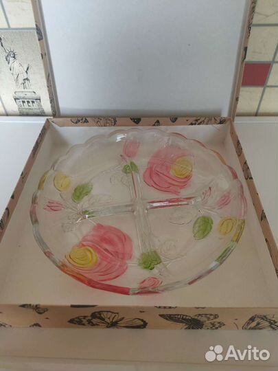 Менажница стекло 22см