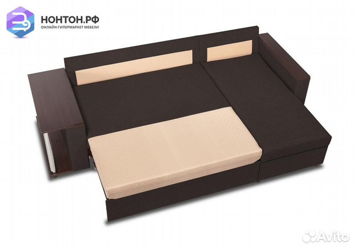 Диван угловой дельфин Форест кофейный