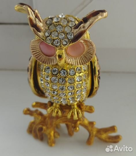 Шкатулка для украшений из металла Сова