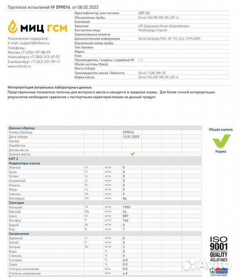 Моторное масло volvo Xenol LDF-4 5W30 Volvo,Scania