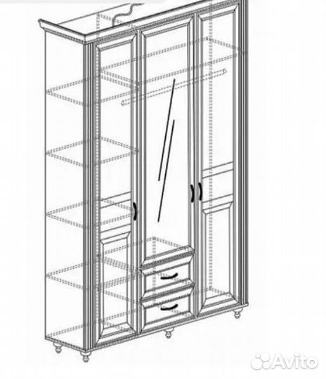 Шкаф 3х дверный Алиса для принцессы