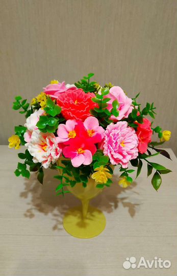 Букет из мыла в фужере