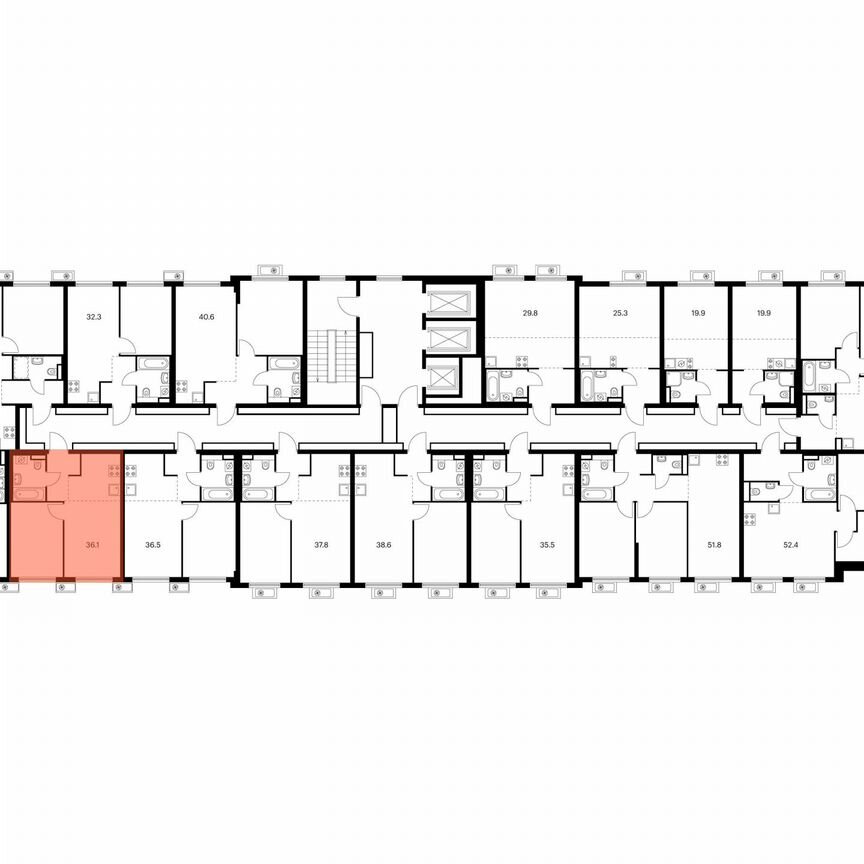 1-к. квартира, 36,1 м², 21/25 эт.