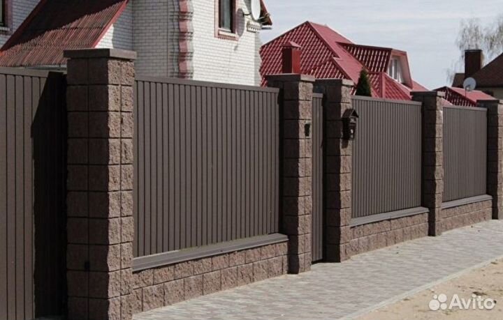 Забор из профнастила 70 метров