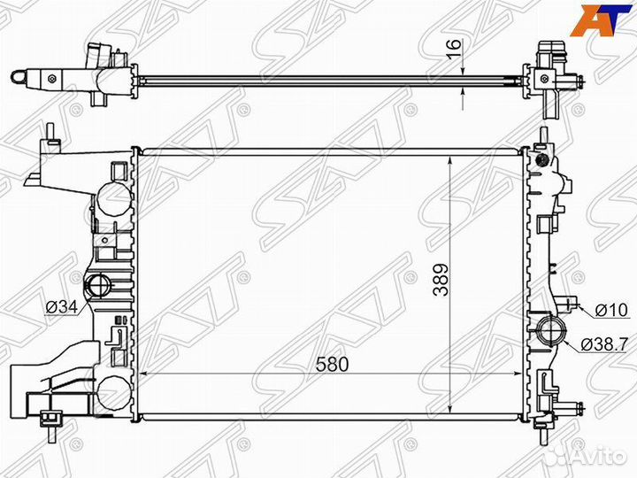 Радиатор охлаждения Опель Астра J