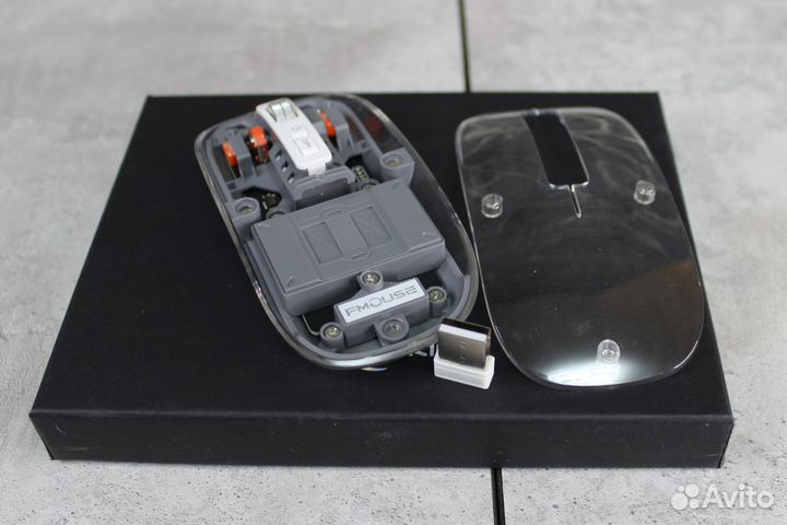 Мышь беспроводная, бесшумная, прозрачная