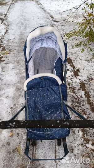 Санки Ника 7 колеса-полозья