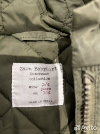 Парка для девочки zara 104