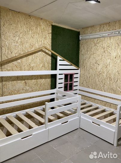 Детская кровать угловая