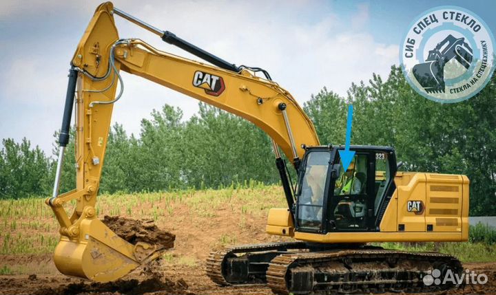 Стекло дверное левое верхнее Caterpillar 323