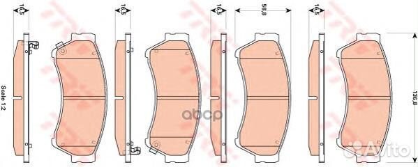 Колодки тормозные передние TRW GDB3501 mazda 6