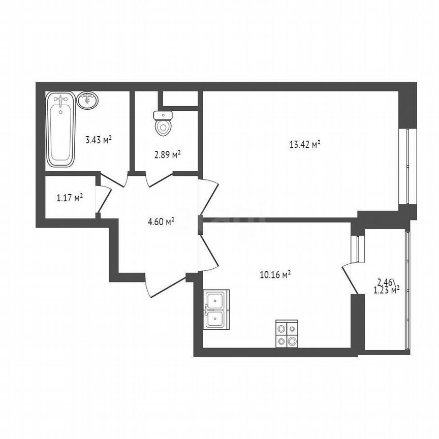 1-к. квартира, 37,2 м², 2/18 эт.