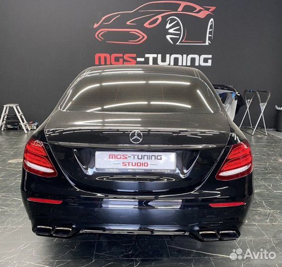 Диффузор+насадки E63 Black Mercedes E-class W213