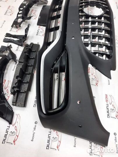 Бампер с решеткой C63 AMG на C-Class W205 Рест