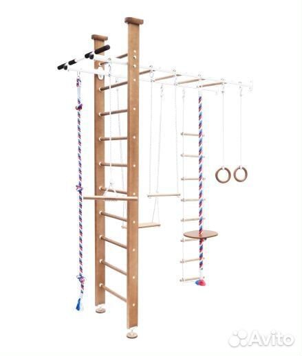 Шведская стенка с рукоходом Flora деревянная