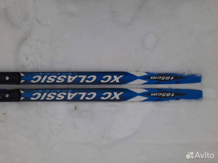 Беговые лыжи 185см, палки-130см