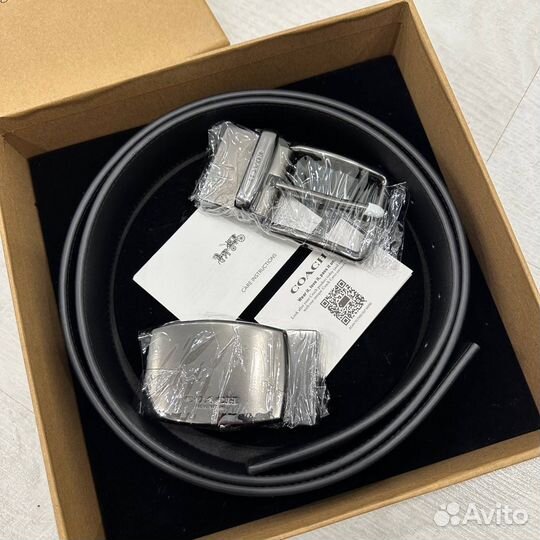 Мужской ремень с двумя пряжками Coach оригинал США