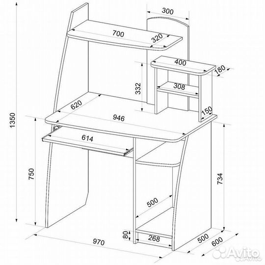 Стол компьютерный Интел 17