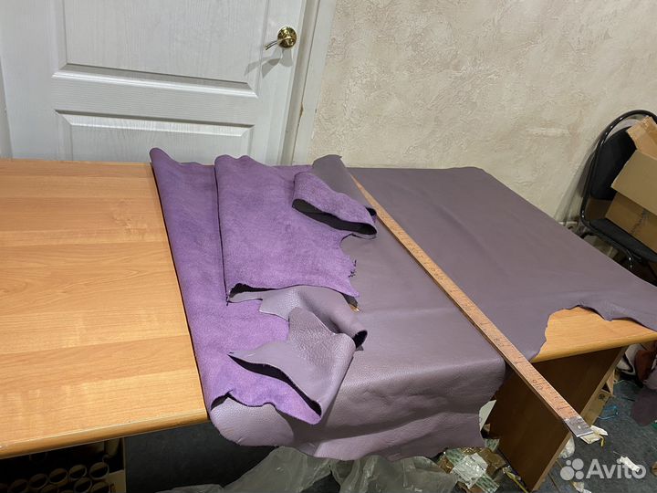 Натуральная кожа крс 1,4 мм цв. сиреневый 195дм2 ш