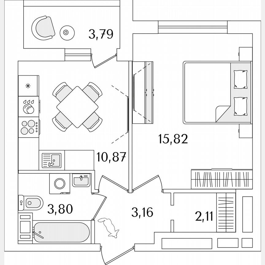 1-к. квартира, 37,7 м², 5/17 эт.