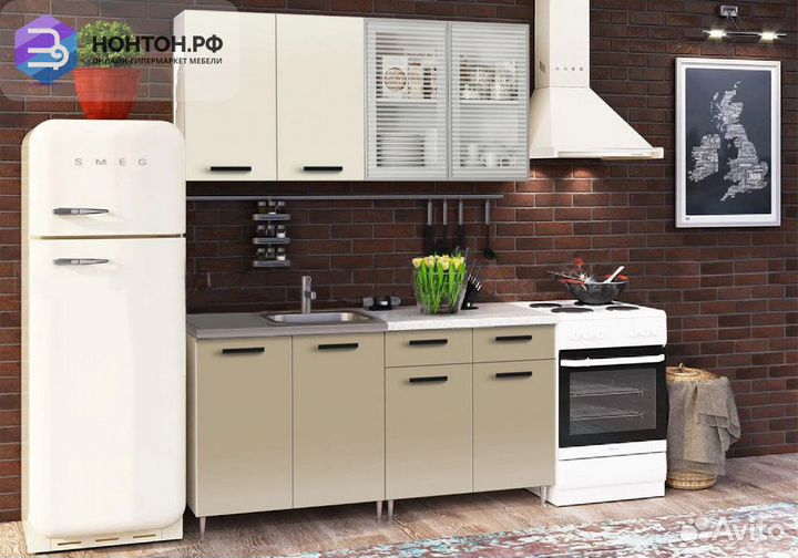 Кухня Рио-1 1.6 м бежевый / капучино